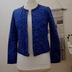 Cotton blue cheetah print jacket